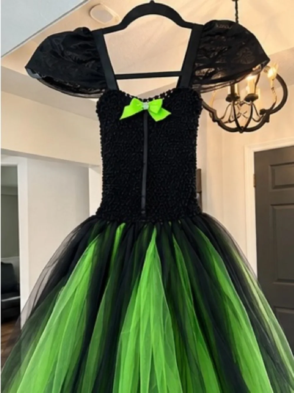 Mia Belle Girls Wicked Emerald Green Witch Costume Dress Hat 7Y